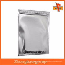 Glossy aluminium foil flat mylar bag with zip lock for food ,coffee powder